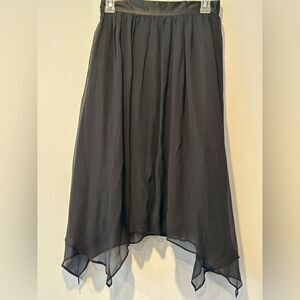 Banana Republic drapey asymmetrical midi 100% silk size 2 in black new